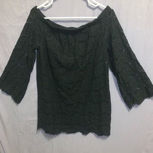 Black lace mini dress